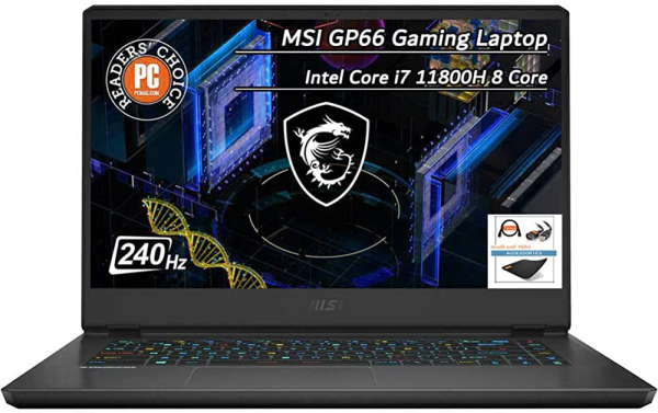MSI MSI-GP66-Leopard-11UE-679XMA-Black - 15.6(240Hz) - I7-11800H - 8GB*2 - 512GB SSD - RTX 3060 - W/O-OS(EN/TC) - W/Bag