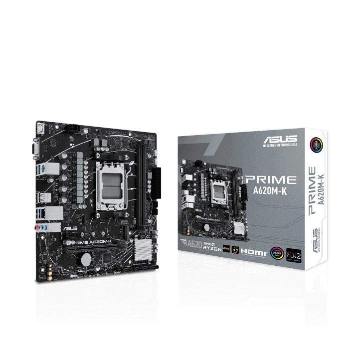 Carte Mère ASUS PRIME A620M-K AMD AM5 - DDR5, PCIe 4.0