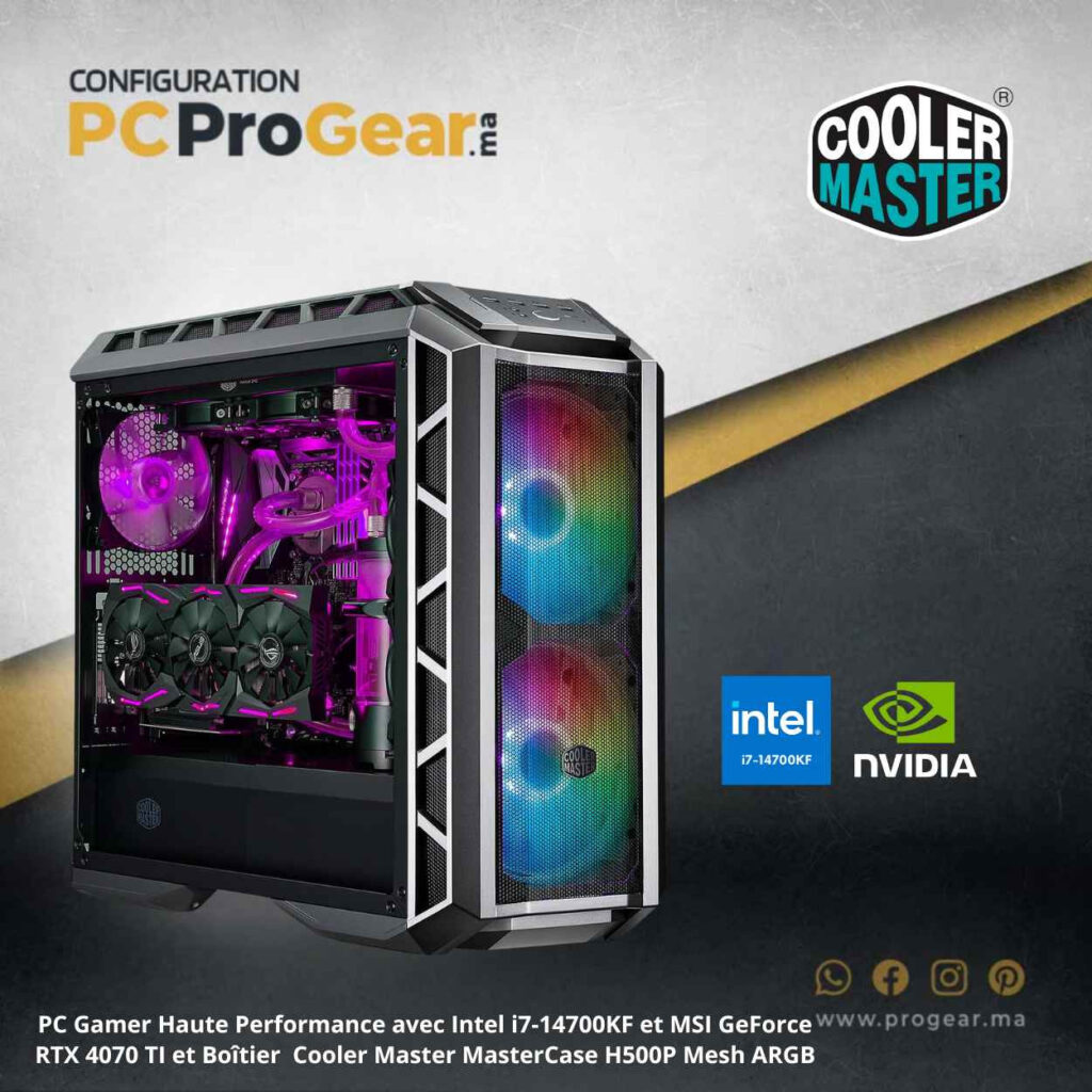 PC Gamer Haute Performance avec Intel i7-14700KF et MSI GeForce RTX 4070 TI