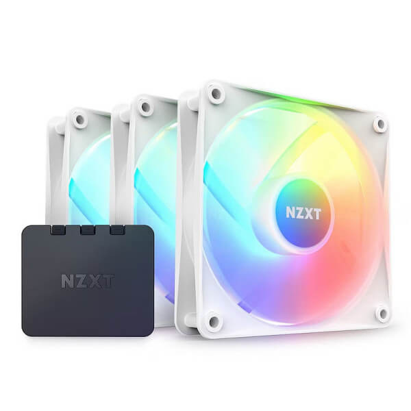 NZXT F120 Core RGB Triple Pack White - 3 x 120mm RGB Fans & Controller