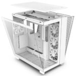 NZXT H9 Flow Matt White - Boîtier Moyen-Tour Dual-Chamber - Airflow Optimal