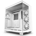 NZXT H9 Flow Matt White - Boîtier Moyen-Tour Dual-Chamber - Airflow Optimal