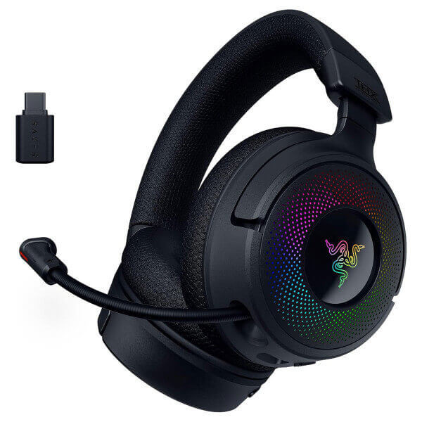 Razer Kraken V4 - Casque Gaming Sans Fil - Micro HyperClear - 3 Modes de Connectivité - THX Spatial Audio - Razer Chroma RGB