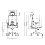 SKILLCHAIRS Ergo Stella - Chaise Ergonomique avec Accoudoirs 3D