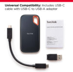 SanDisk Extreme Portable SSD 1 To Noir - Vitesse 1050MB/s - USB 3.2