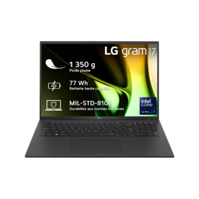 PC Portable LG gram 17″ IPS 17Z90S-G.AD7BF – Intel® Core™ Ultra 7, 32Go RAM, 2To SSD, Windows 11 Home