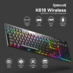 Redragon K618 PRO Wireless Red Switch - Clavier Gaming Ultra-Slim - RGB