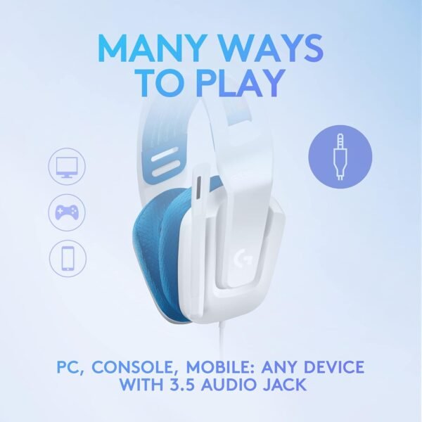 Logitech G335 Casque Gamer (Blanc) – Image 8