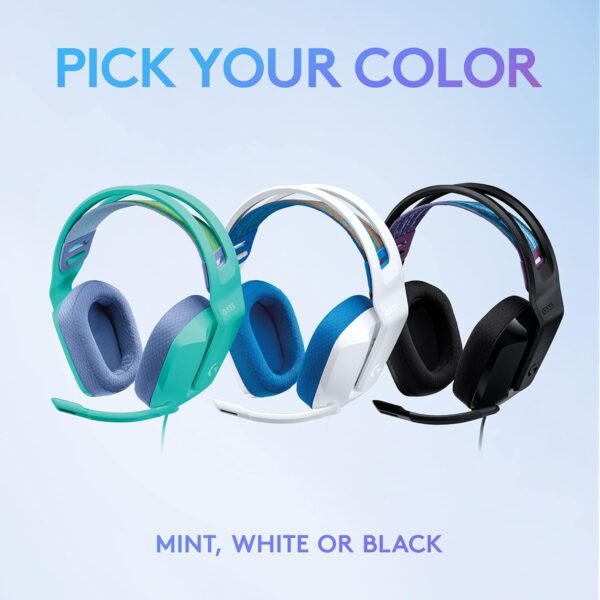 Logitech G335 Casque Gamer (Blanc) – Image 4