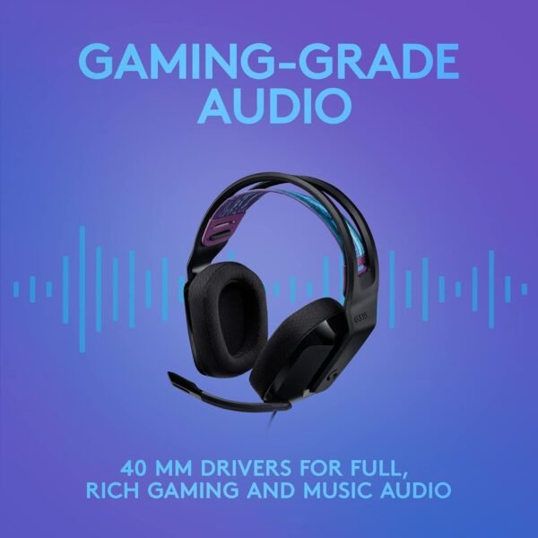 Logitech G335 Casque Gamer (Noir) – Image 6