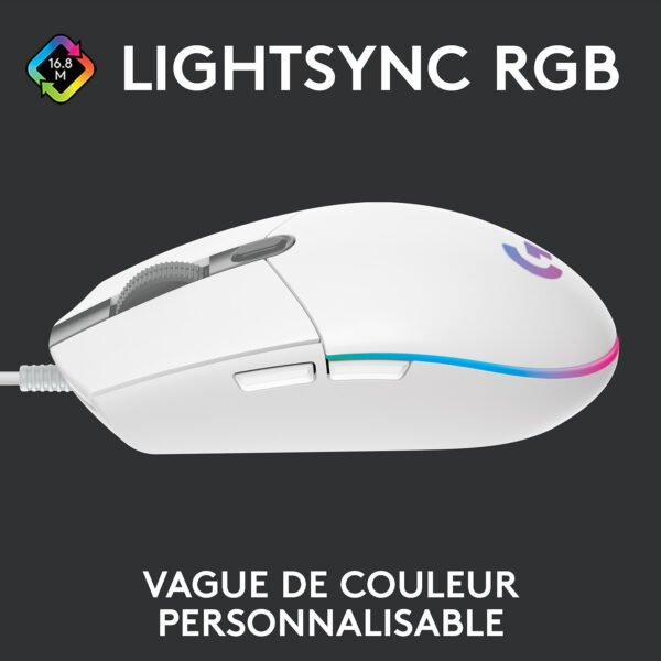 Logitech G G203 LightSync (Blanc) – Image 4