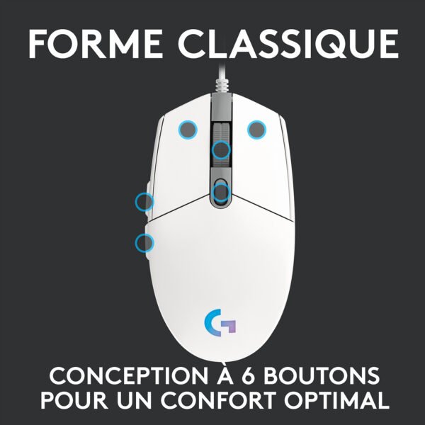 Logitech G G203 LightSync (Blanc) – Image 2