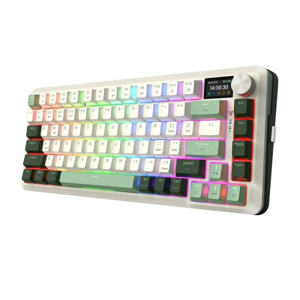 Redragon K708 Pro LCD Wireless Mechanical Keyboard (White Green)