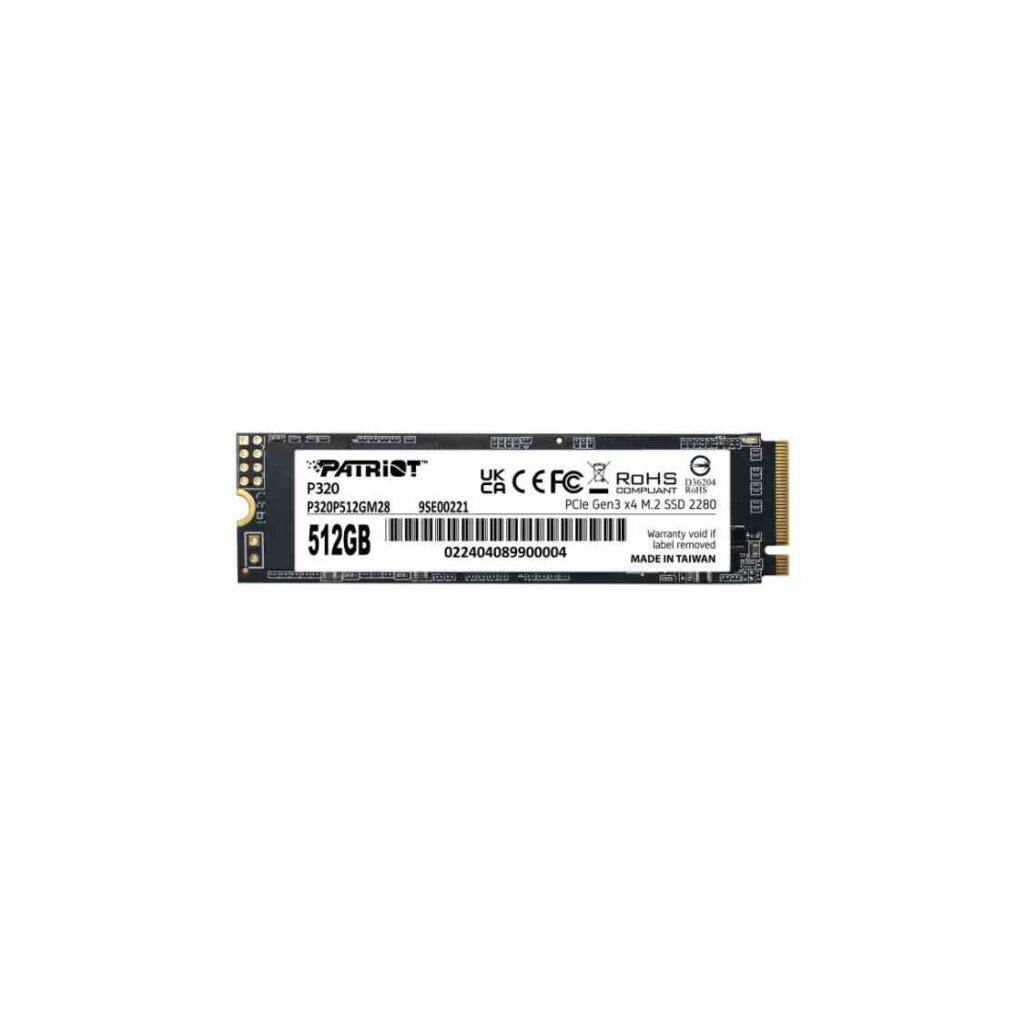 Patriot P320 512GB M.2 NVMe PCIe Gen3 x4 SSD
