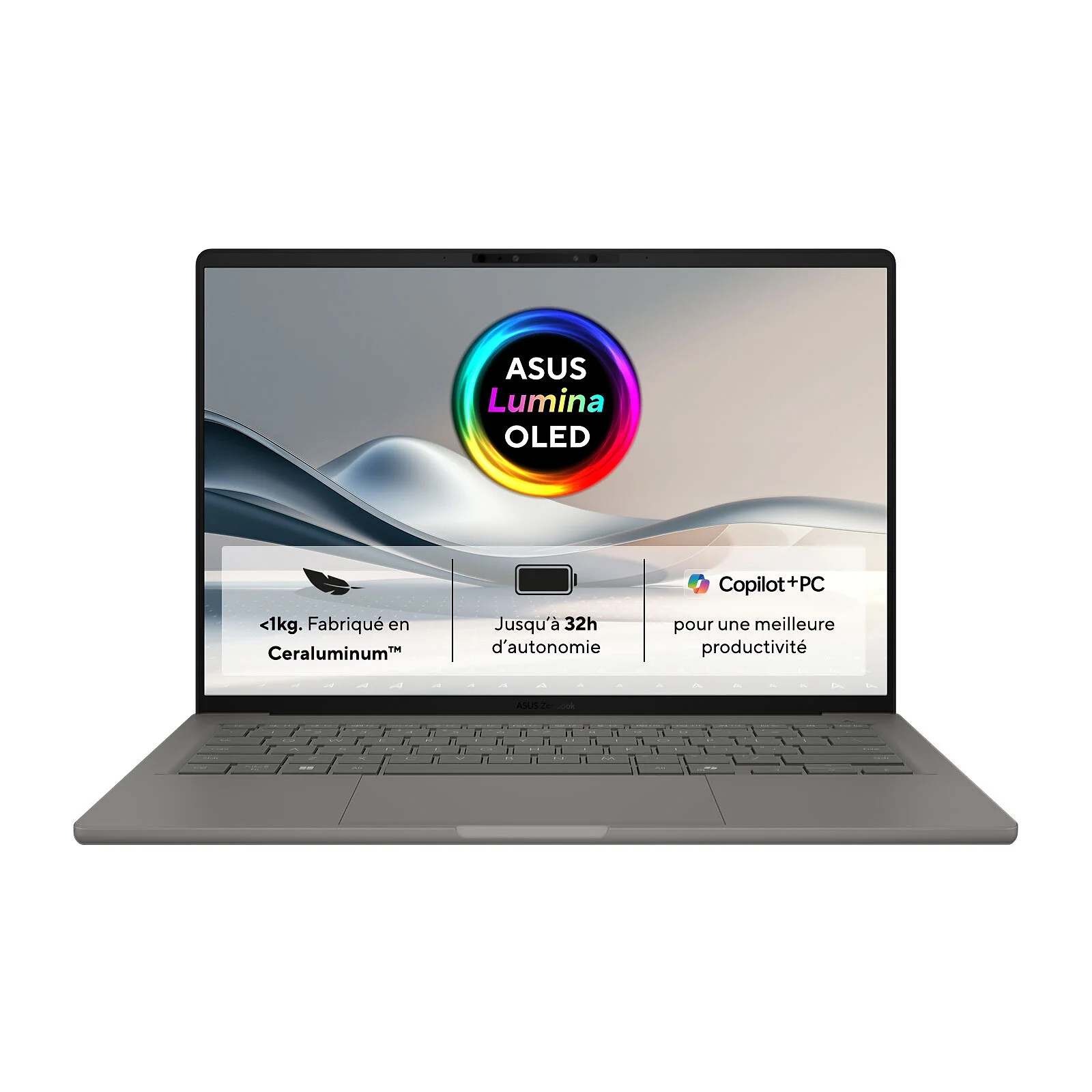 ASUS-Zenbook-A14-UX3407QA ASUS Zenbook A14 UX3407QA Snapdragon X X1-26-100 | 16GB LPDDR5X | 512GB NVMe | FHD+ OLED | AZERTY | Comme Neuf – Image 1