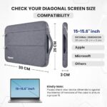 Dyazo Water Resistant Laptop Sleeve/Laptop case/laptop cover with Handle Compatible for 15 Inch to 15.6" Inches laptops & Notebooks - Grey – Image 4